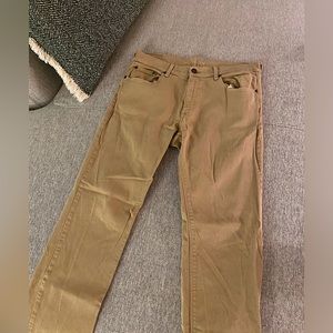 Mott & Bow Straight Mercer Jeans - 34/32 - Light Khaki
